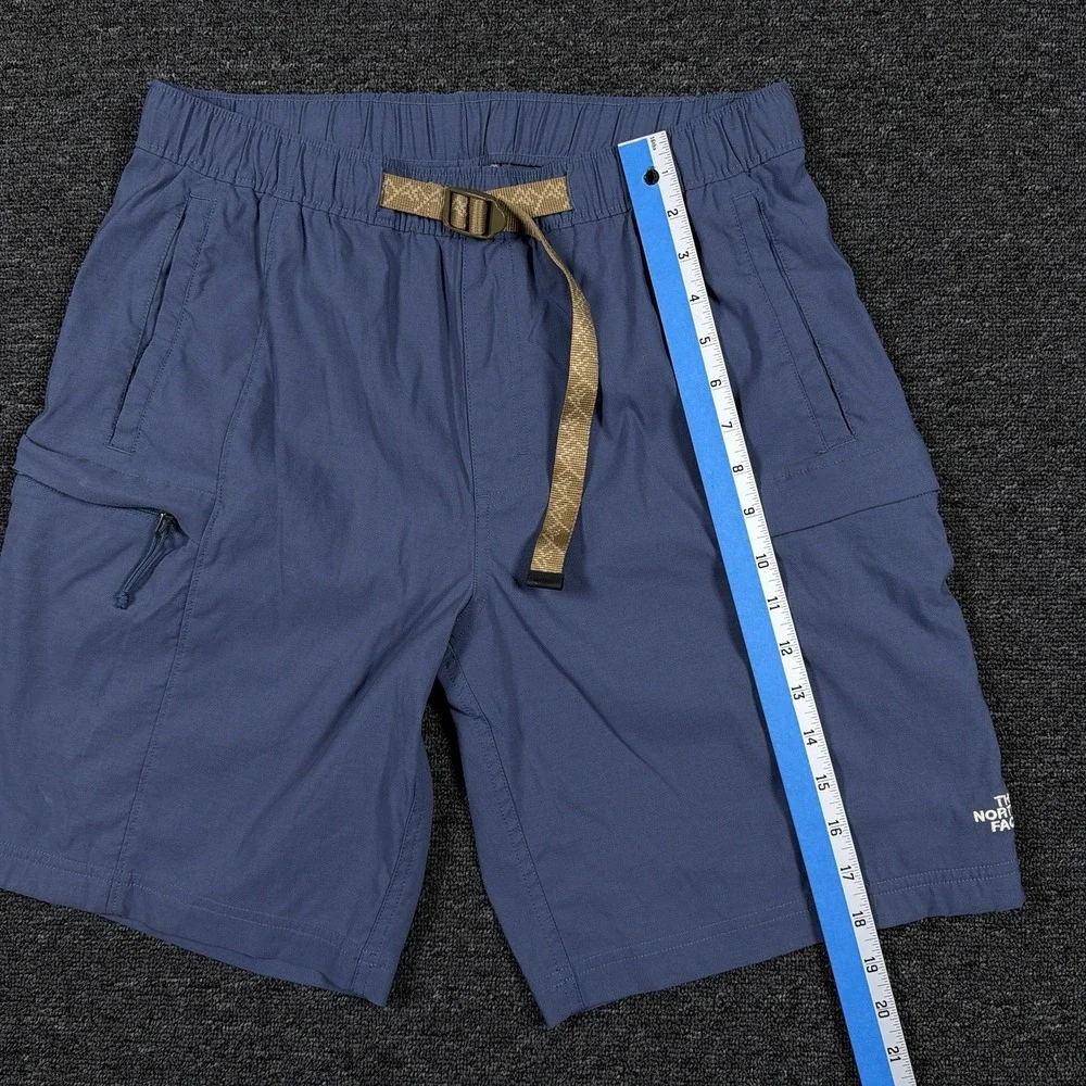 The North Face Mens Medium Long Blue Cargo Shorts Belted Stretch NF0A55V8